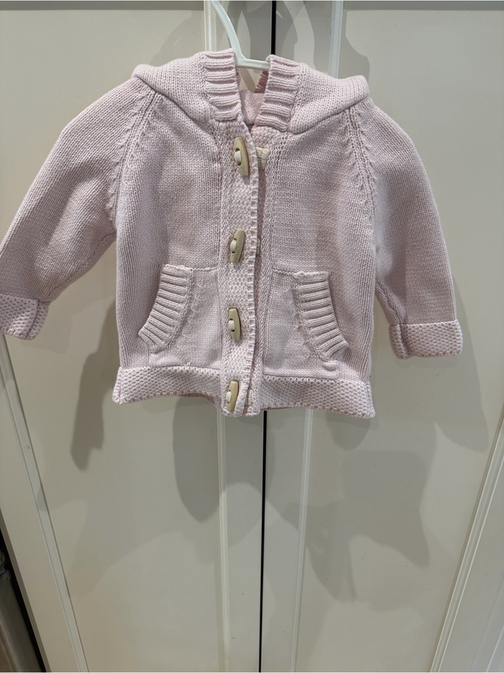 Beba bean 6-12m Soft Pink Hooded Knit Cardigan for Kids